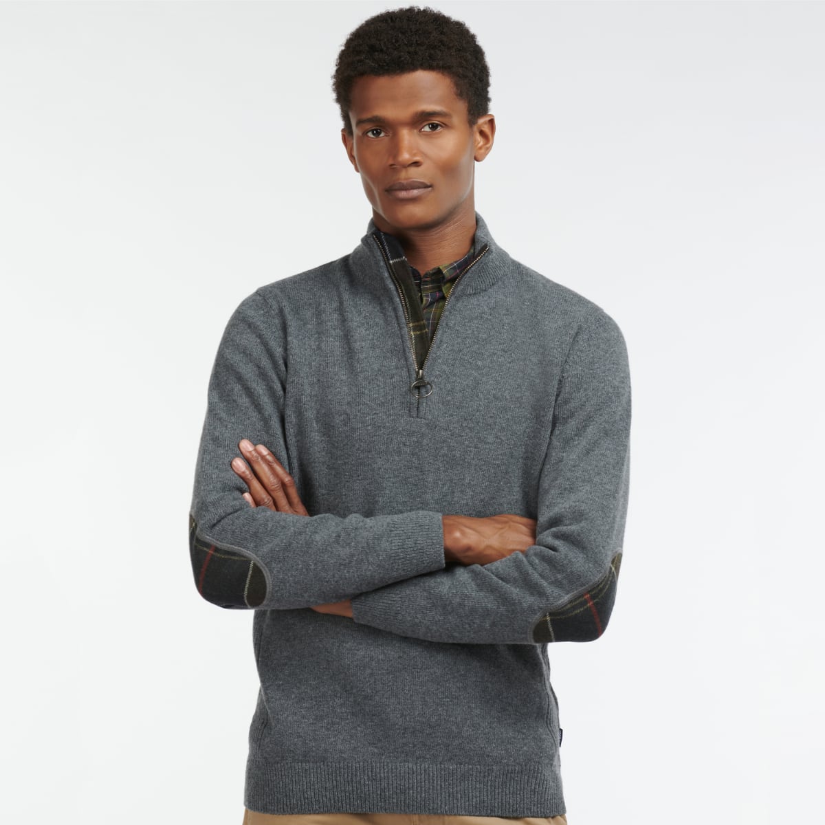 Barbour Holden Half Zip Men's Jumper | Mid Grey Marl