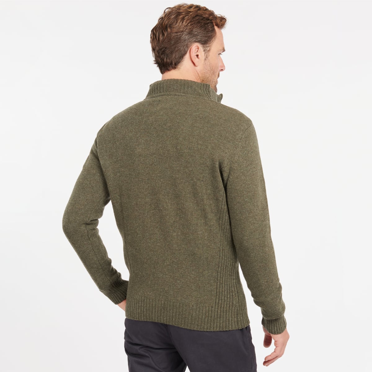 Barbour Nelson Essential Half Zip Men's Jumper | Seaweed