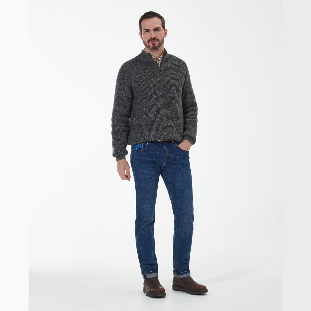 Barbour Horseford Half Zip Sweater | Olive
