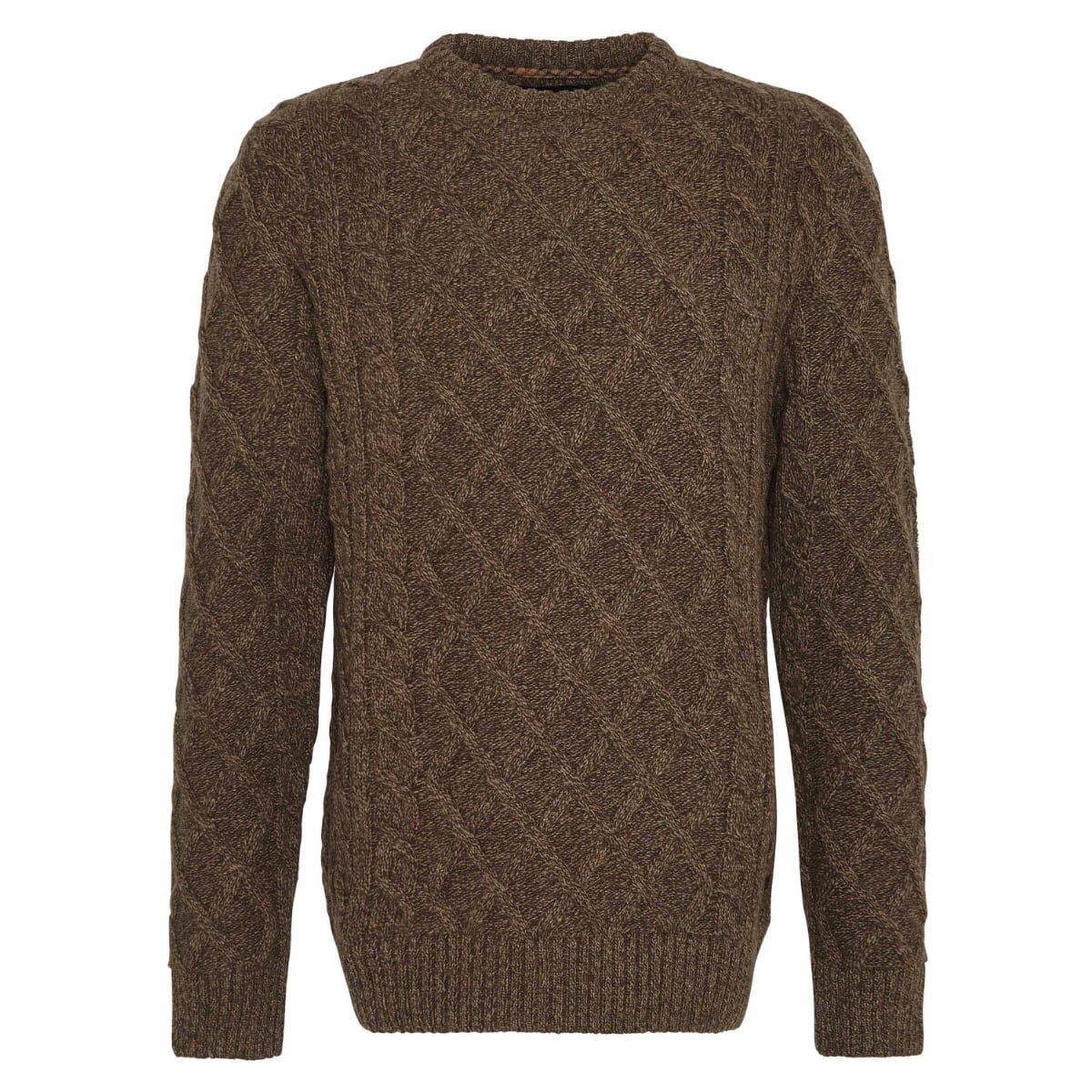Barbour Stowford Cable-Knit Crew Neck Sweater | Olive Mix