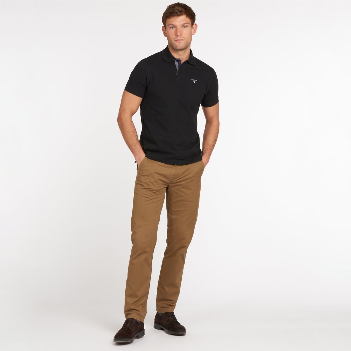 Barbour Tartan Pique Men's Polo Shirt | Black Modern