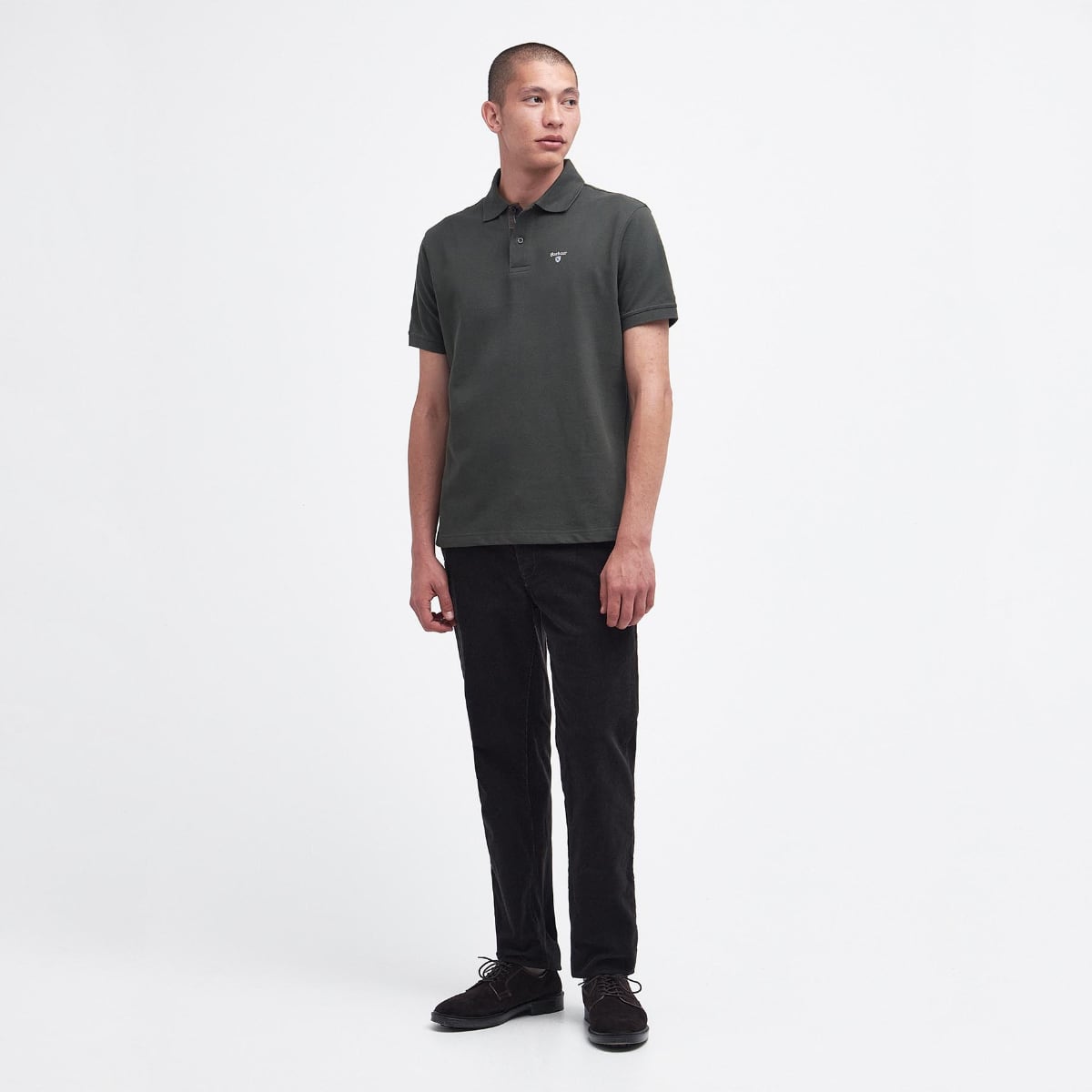 Barbour Tartan Pique Men's Polo Shirt | Forest Green