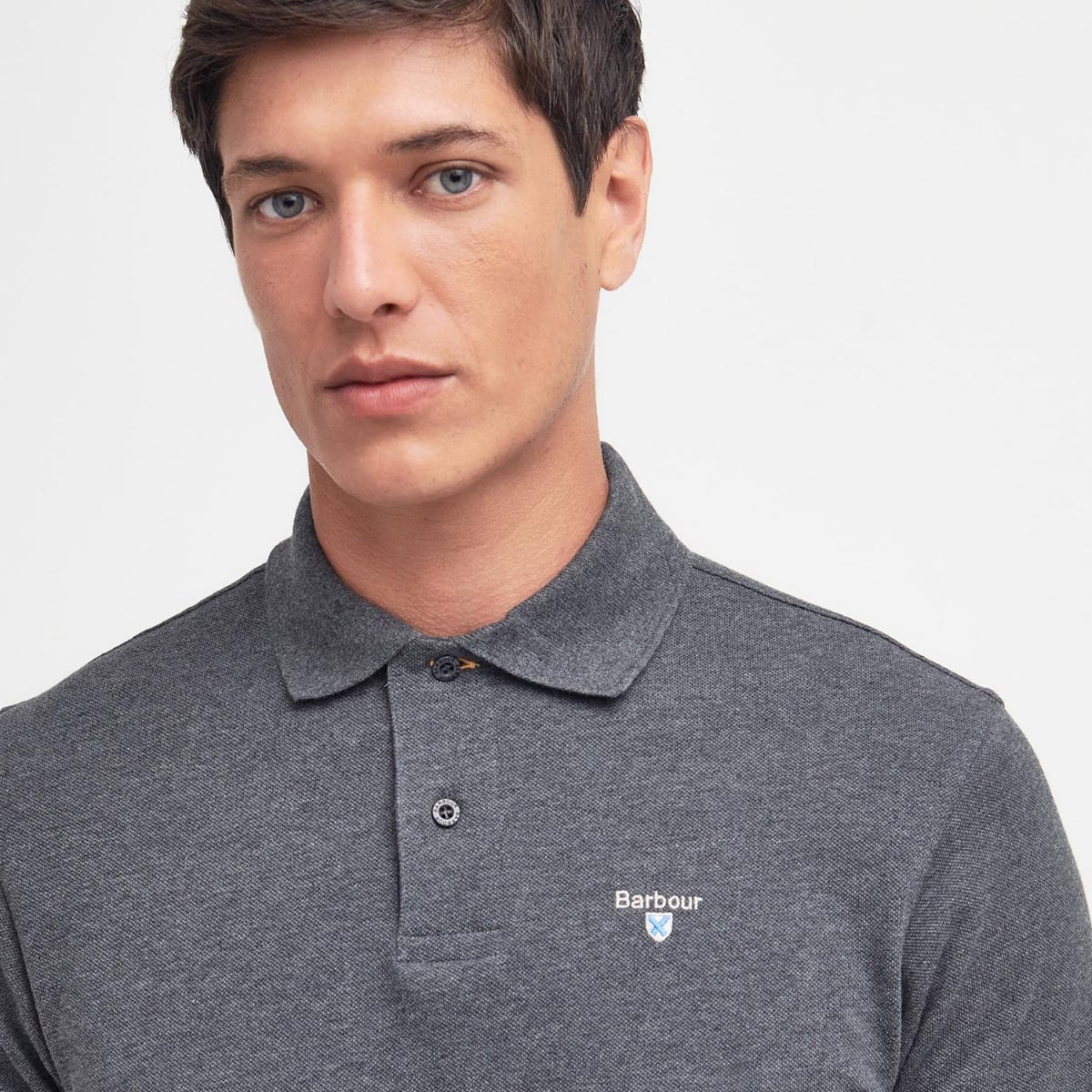 Barbour Tartan Pique Men's Polo Shirt | Slate Marl