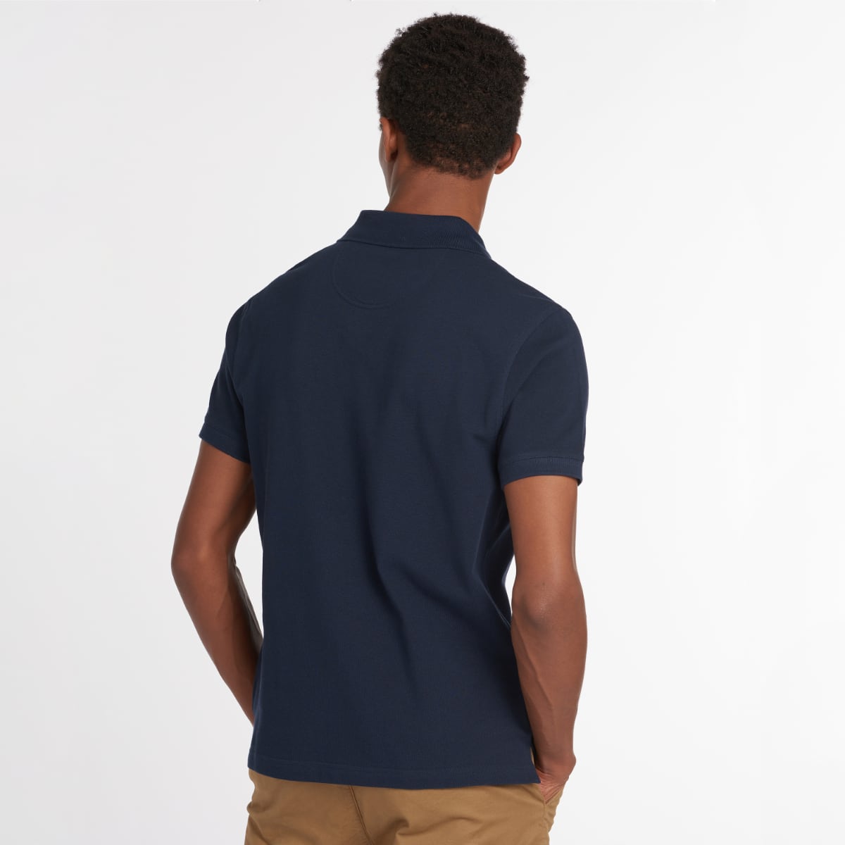 Barbour Tartan Pique Men's Polo Shirt | New Navy