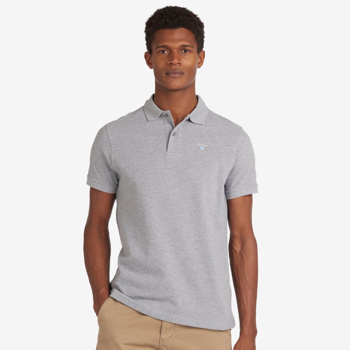 Barbour Men's Sports Polo Shirt | Grey Marl