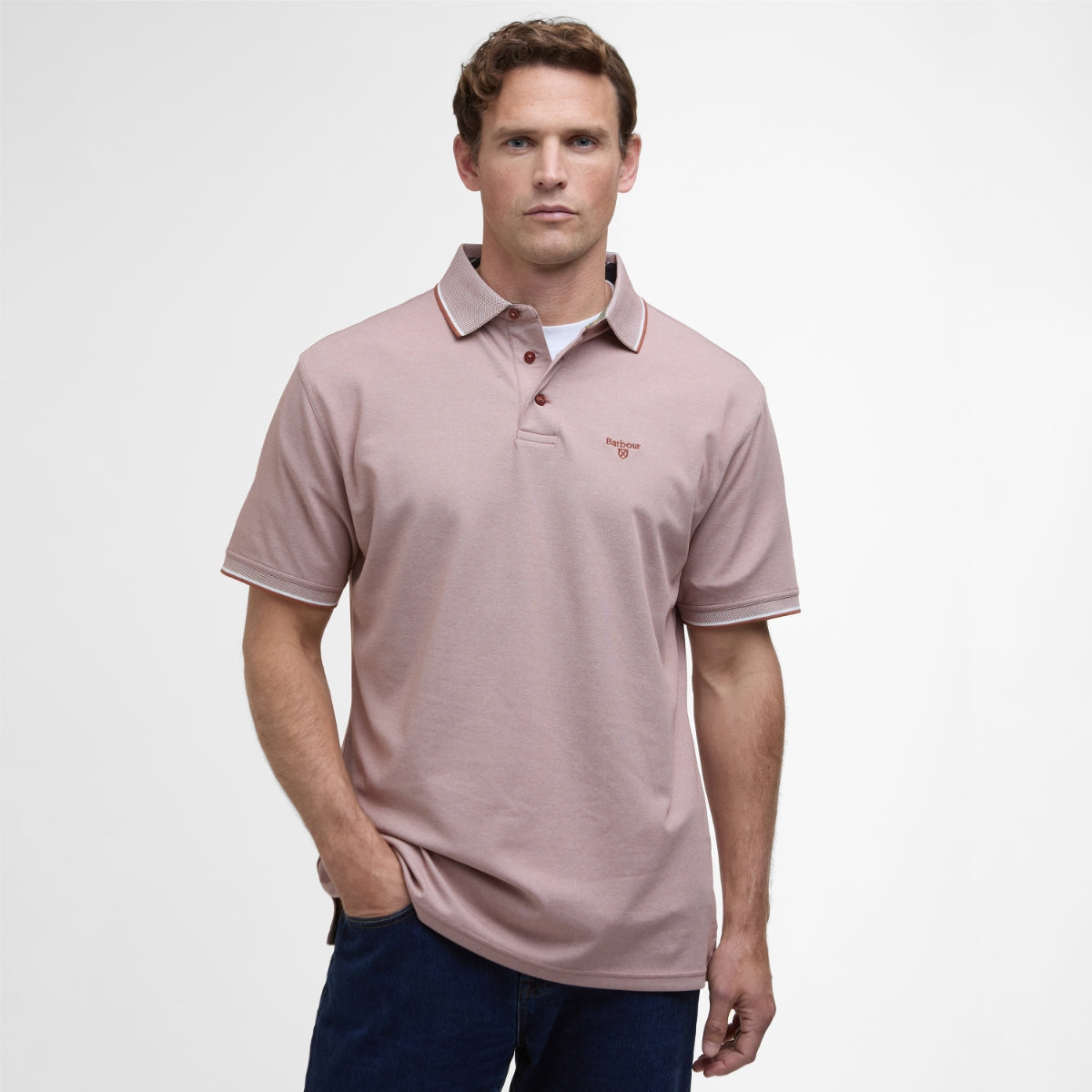 Barbour Heydon Performance Men's Polo Shirt | Dark Rust