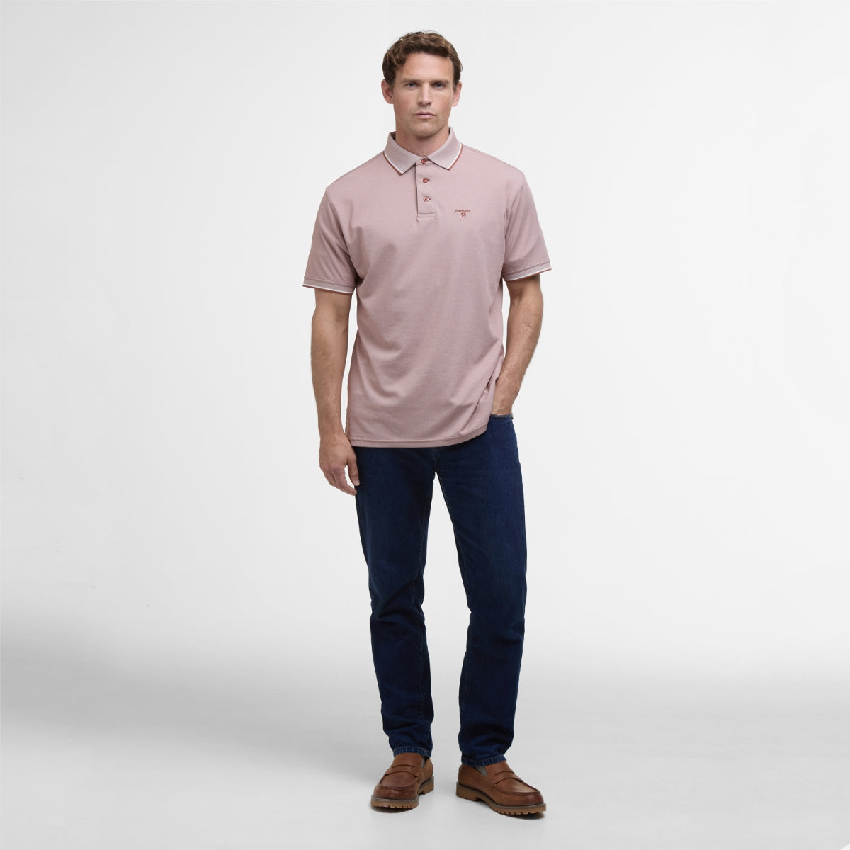 Barbour Heydon Performance Men's Polo Shirt | Dark Rust