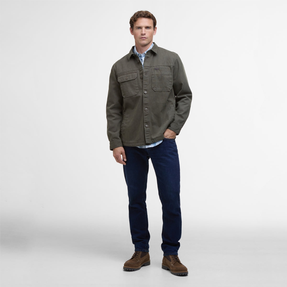 Barbour Lingfield Canvas Men's Overshirt | Fern