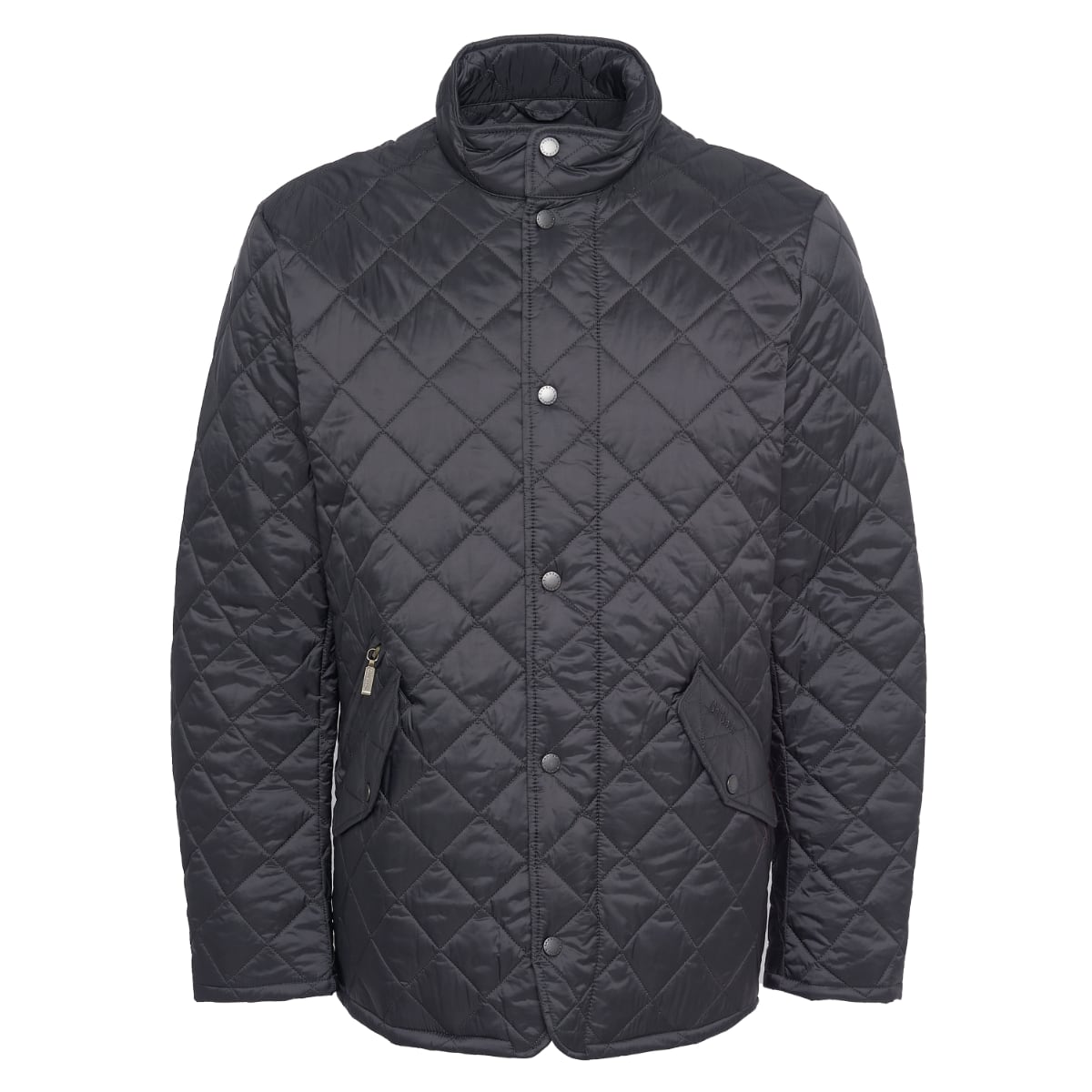 Front view of Barbour Flyweight Chelsea Quilted Jacket in black