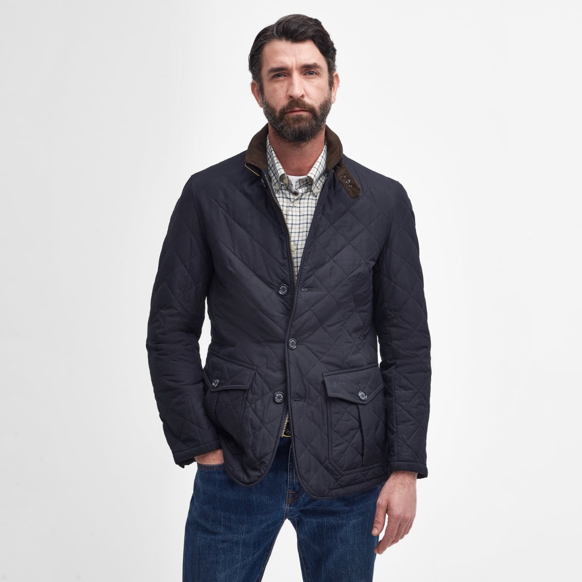 Man wearing Barbour Quilted Lutz Jacket
