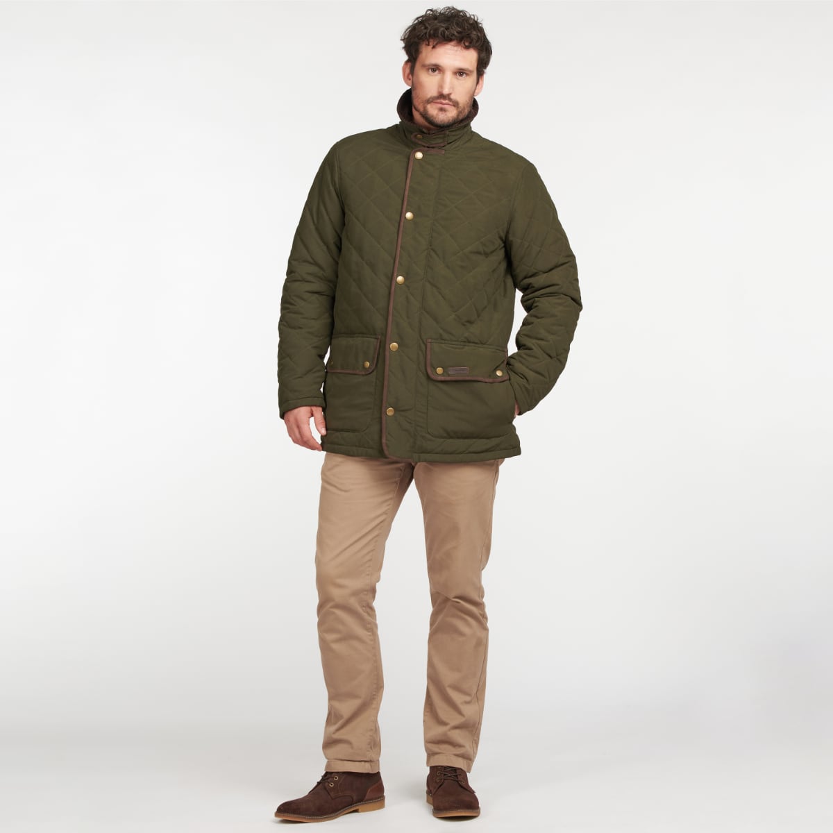 Barbour Waterproof Burton Quilted Men's Jacket | Dark Olive