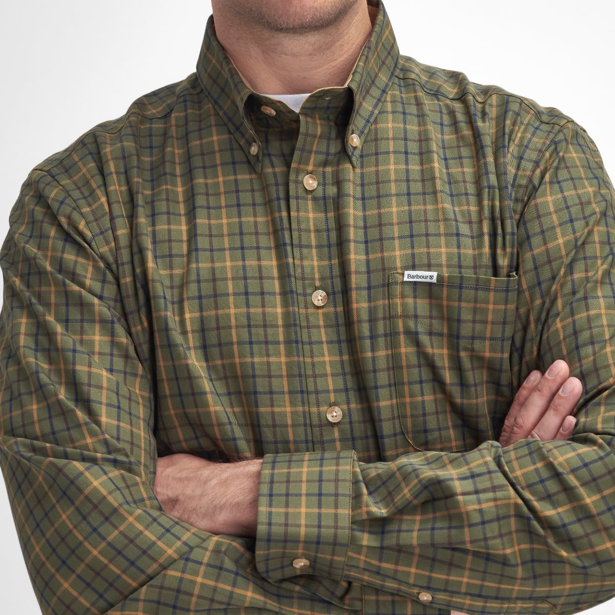Barbour Sporting Tattersall Relaxed Fit Men's Shirt | Mid Olive