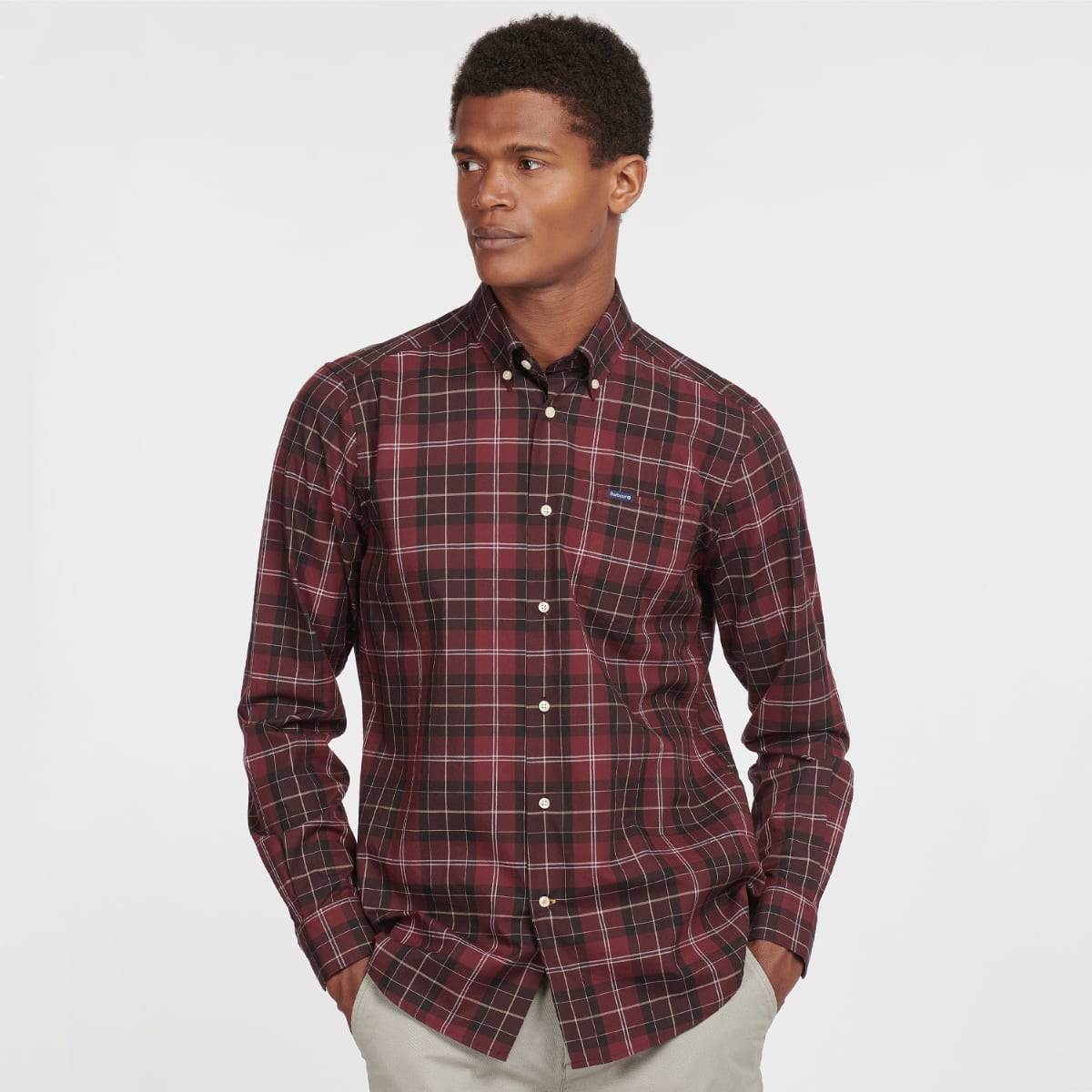 Barbour Wetheram Tailored Fit Men's Shirt | Winter Red