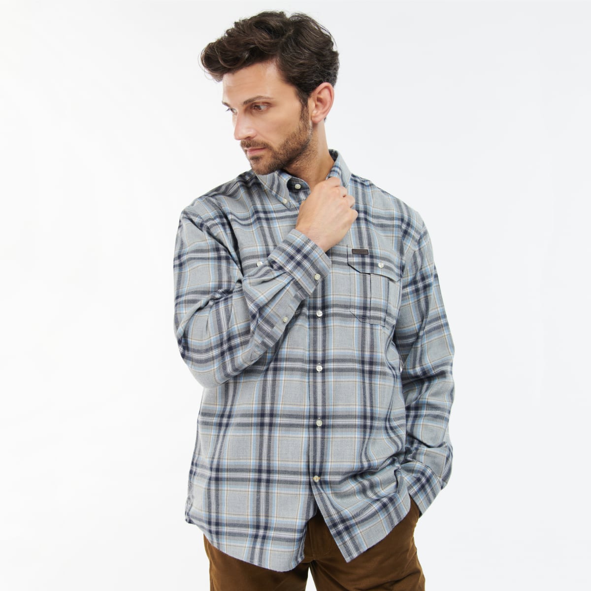 Barbour Singsby Thermo Weave Regular Fit Shirt | Grey Marl