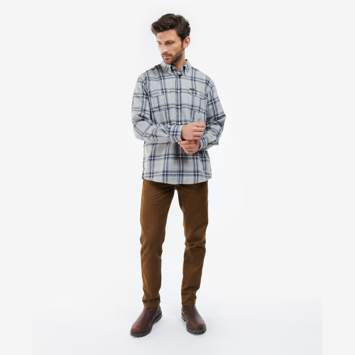 Barbour Singsby Thermo Weave Regular Fit Shirt | Grey Marl