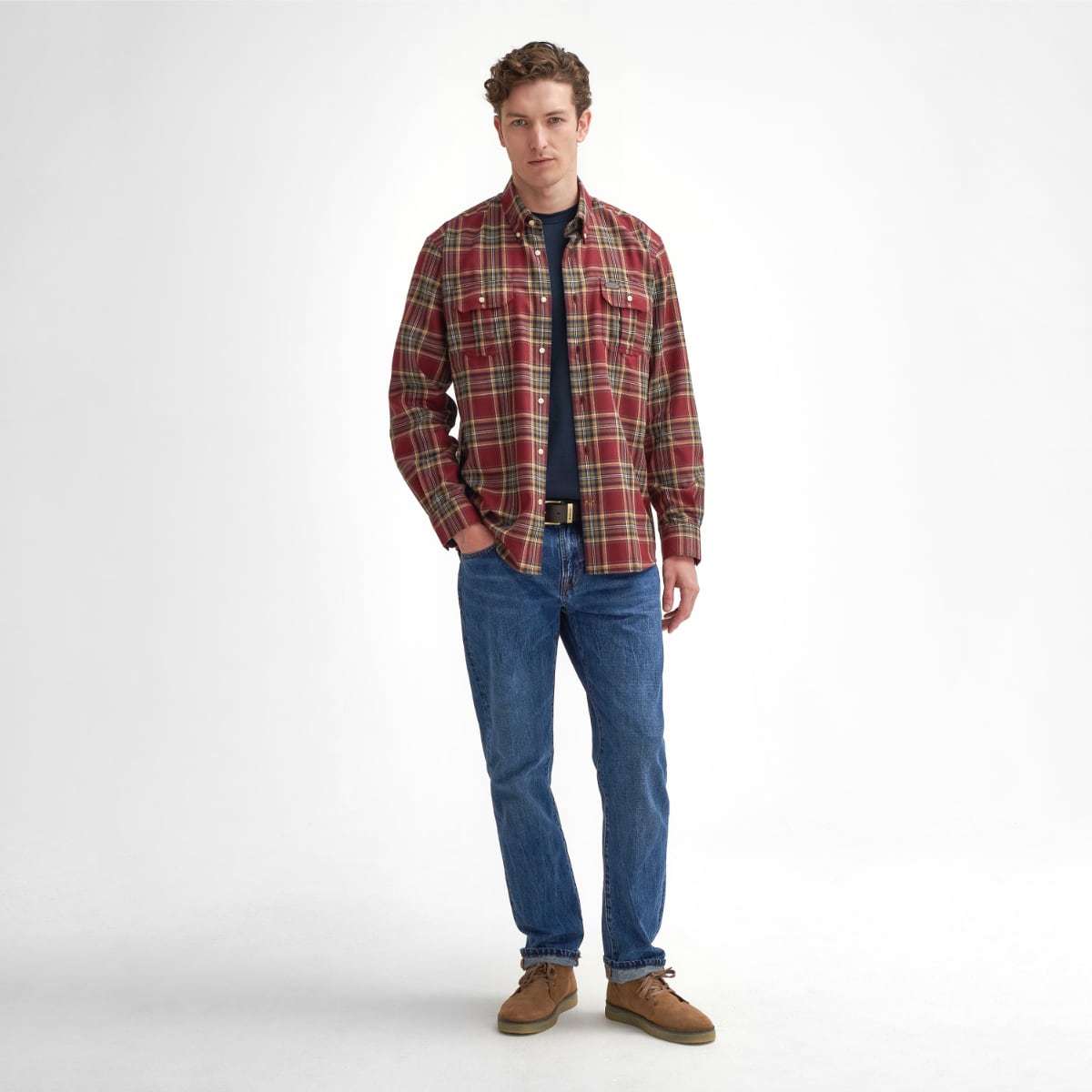 Barbour Singsby Thermo Weave Regular Fit Shirt | Merlot