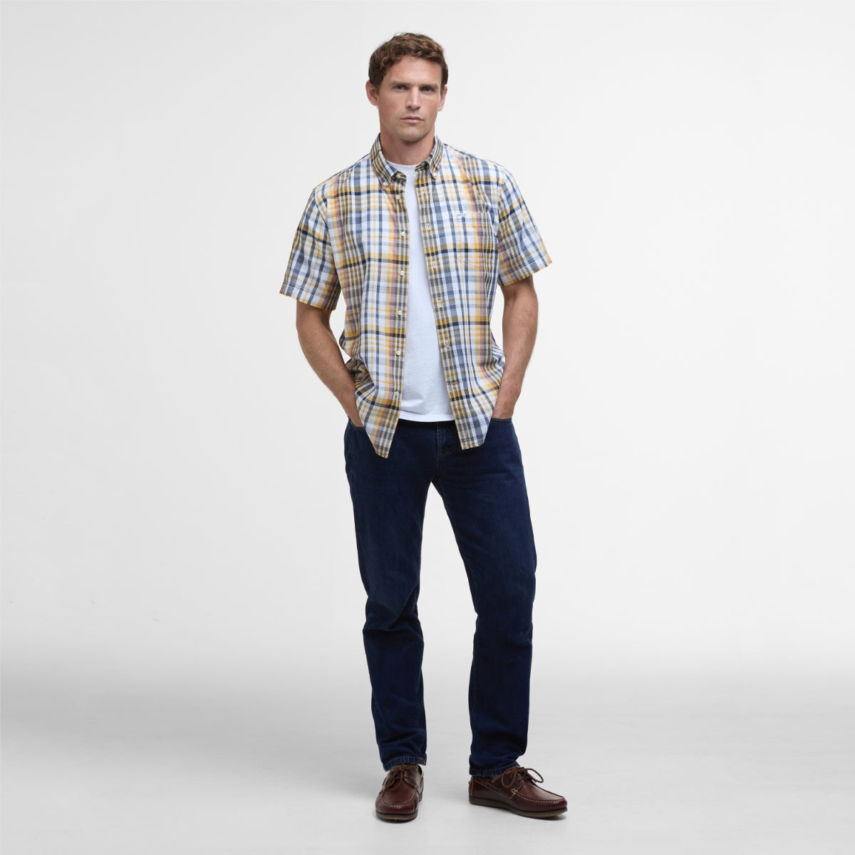 Barbour Hartley Short-Sleeved Regular Fit Men's Shirt | Ochre