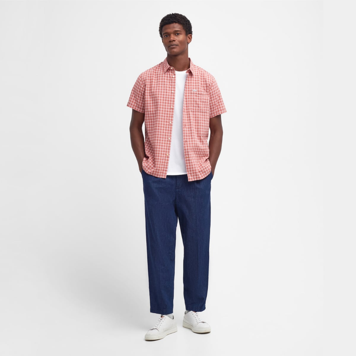 Barbour Tristan Short Sleeve Regular Fit Men's Shirt | Pink Clay