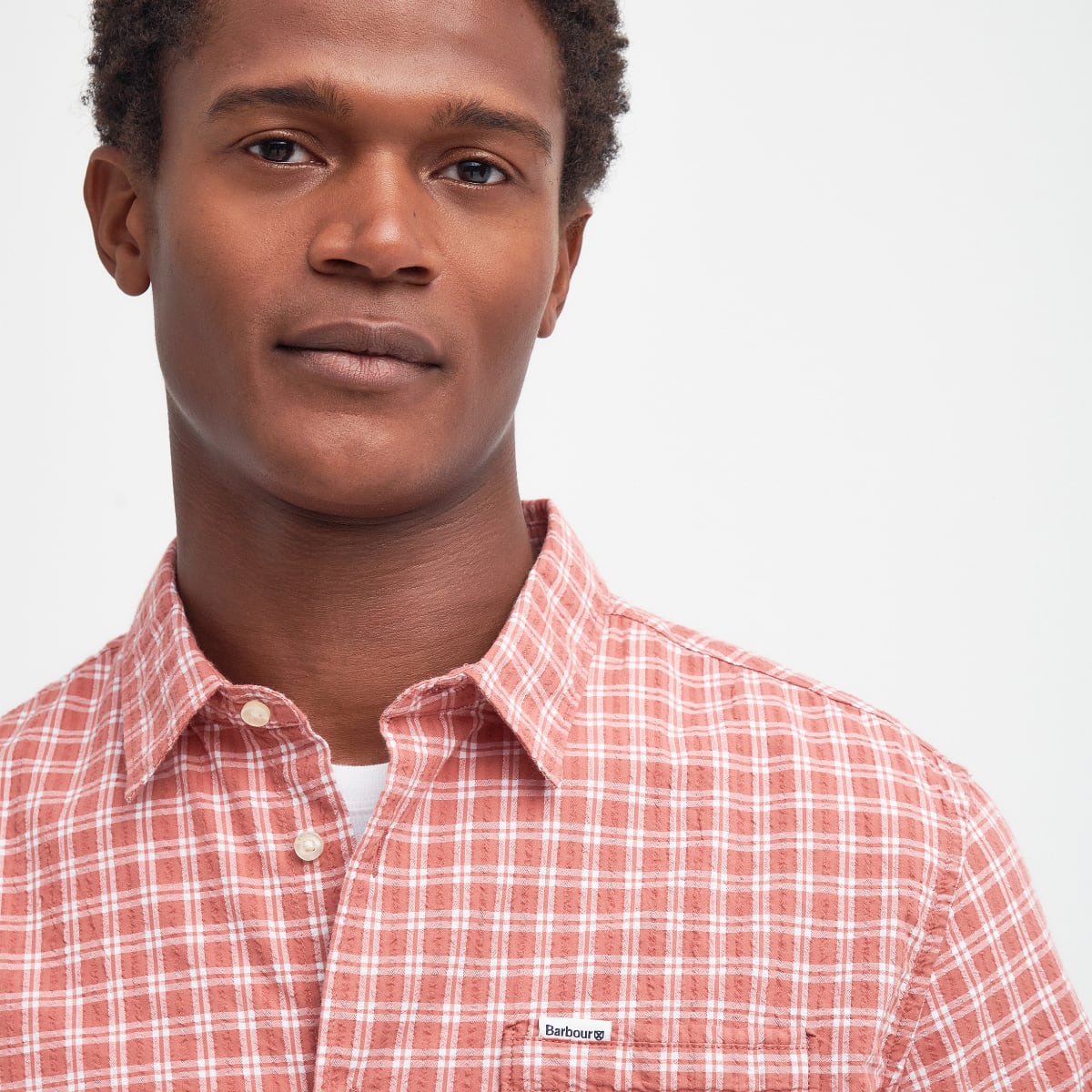 Barbour Tristan Short Sleeve Regular Fit Men's Shirt | Pink Clay