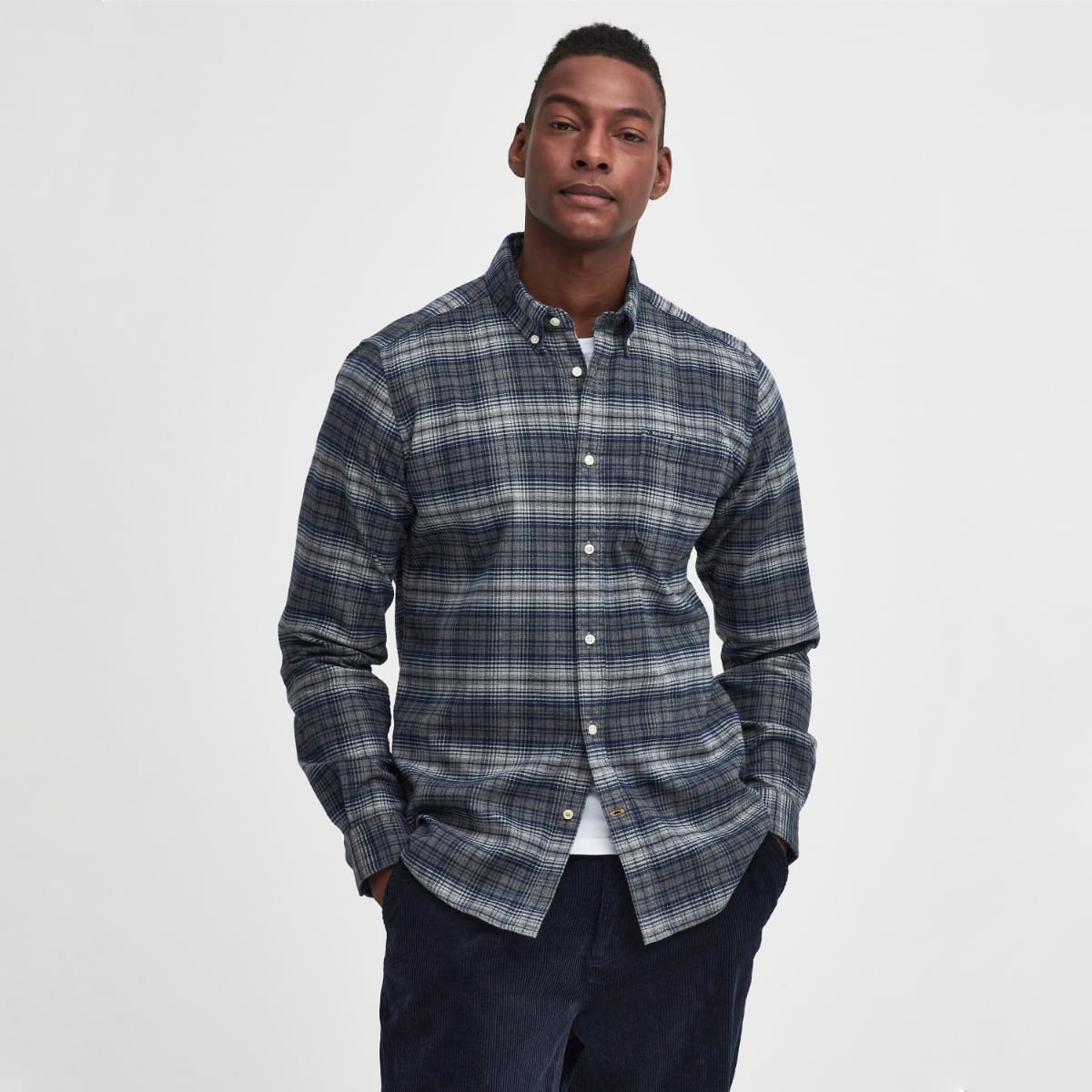 Barbour Forestfield Tailored Fit Men's Shirt Grey Marl