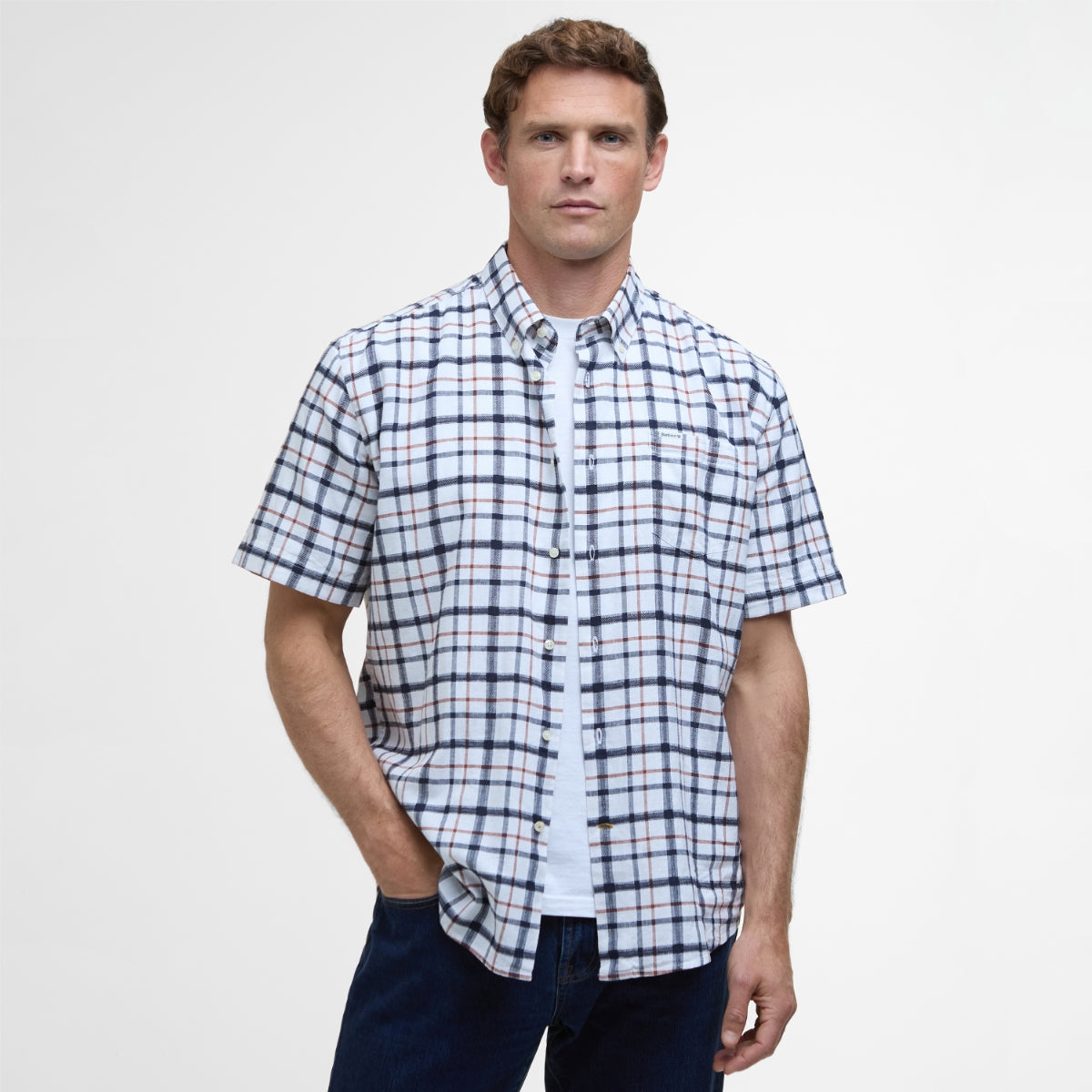 Barbour Glover Short-Sleeved Regular Fit Men's Shirt | Brook Blue