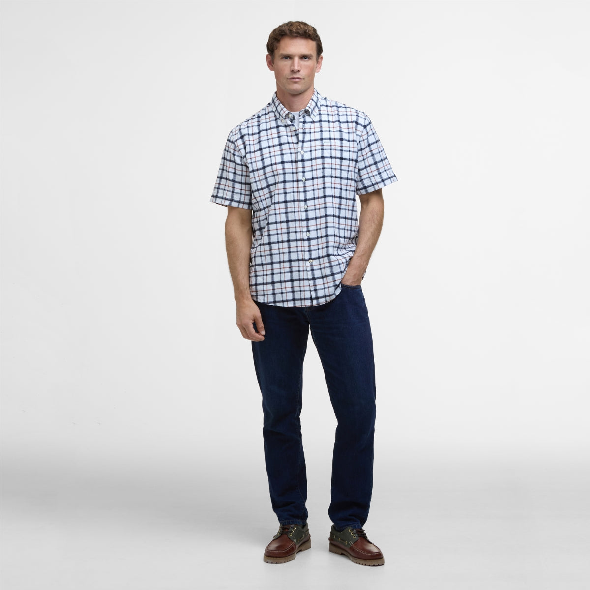 Barbour Glover Short-Sleeved Regular Fit Men's Shirt | Brook Blue