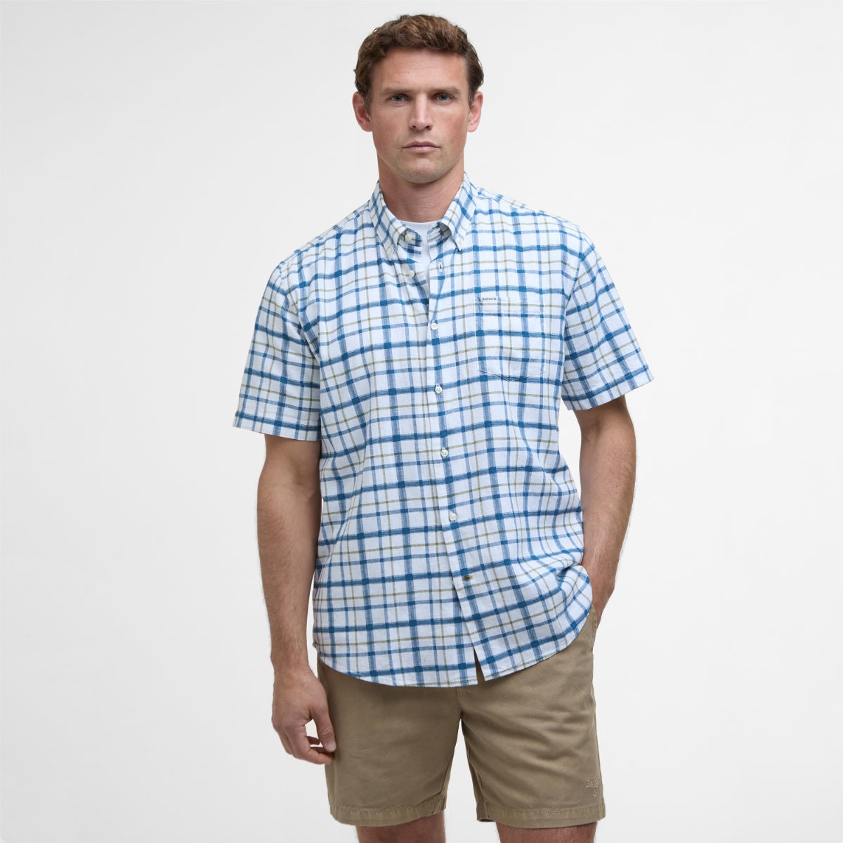 Barbour Glover Short-Sleeved Regular Fit Men's Shirt | Navy