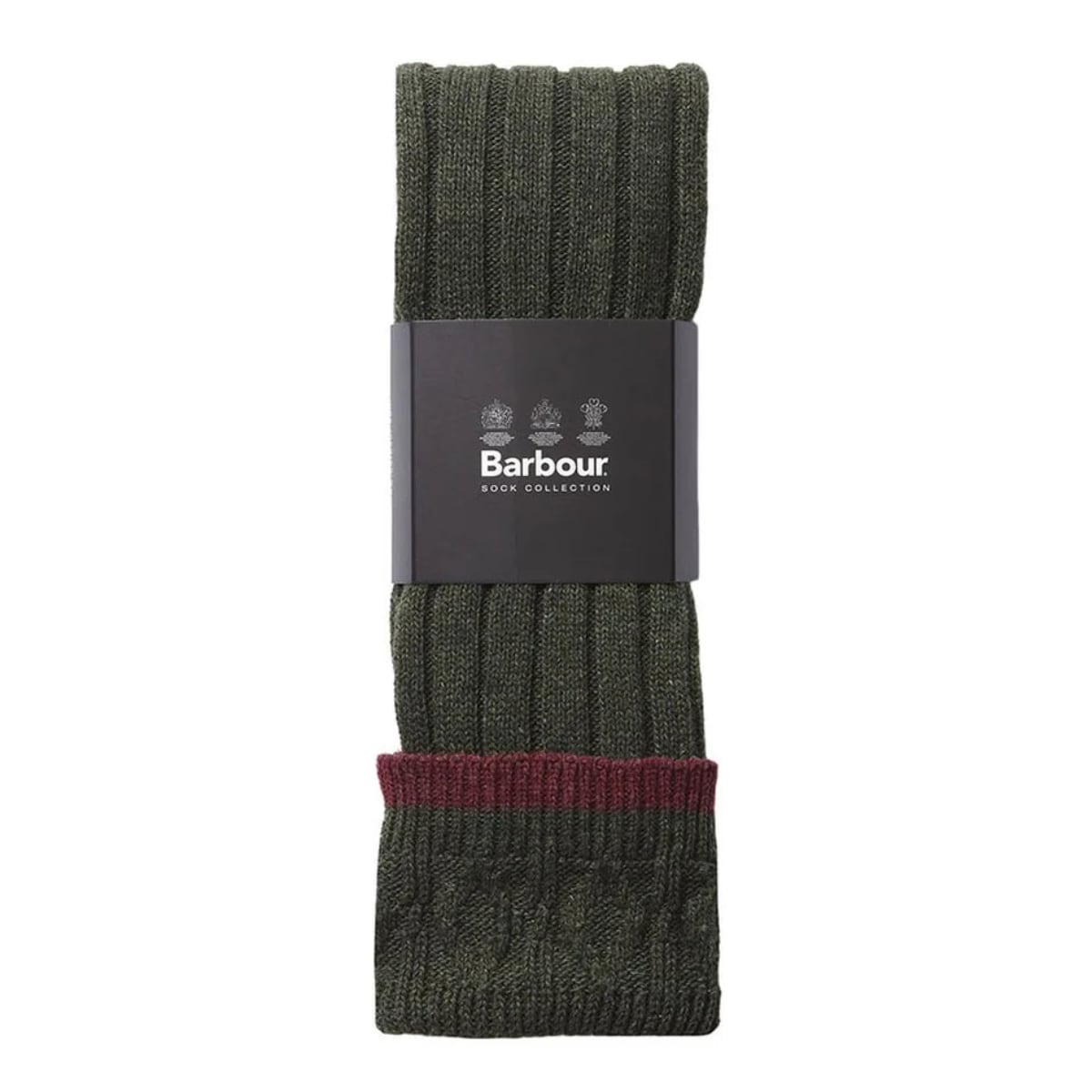 Barbour Contrast Gun Stockings | Olive / Cranberry