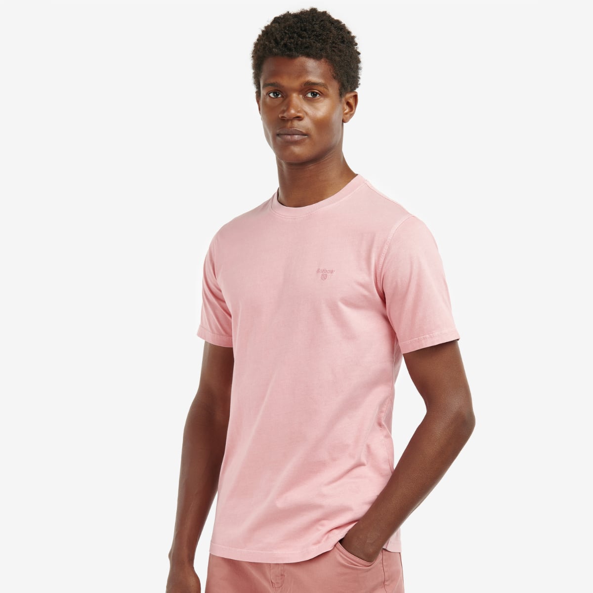 Barbour Men's Garment Dyed T-Shirt | Pink Salt