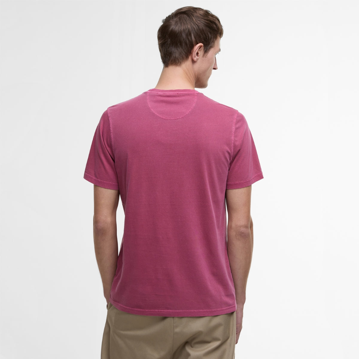 Barbour Men's Garment Dyed T-Shirt | Washed Raspberry