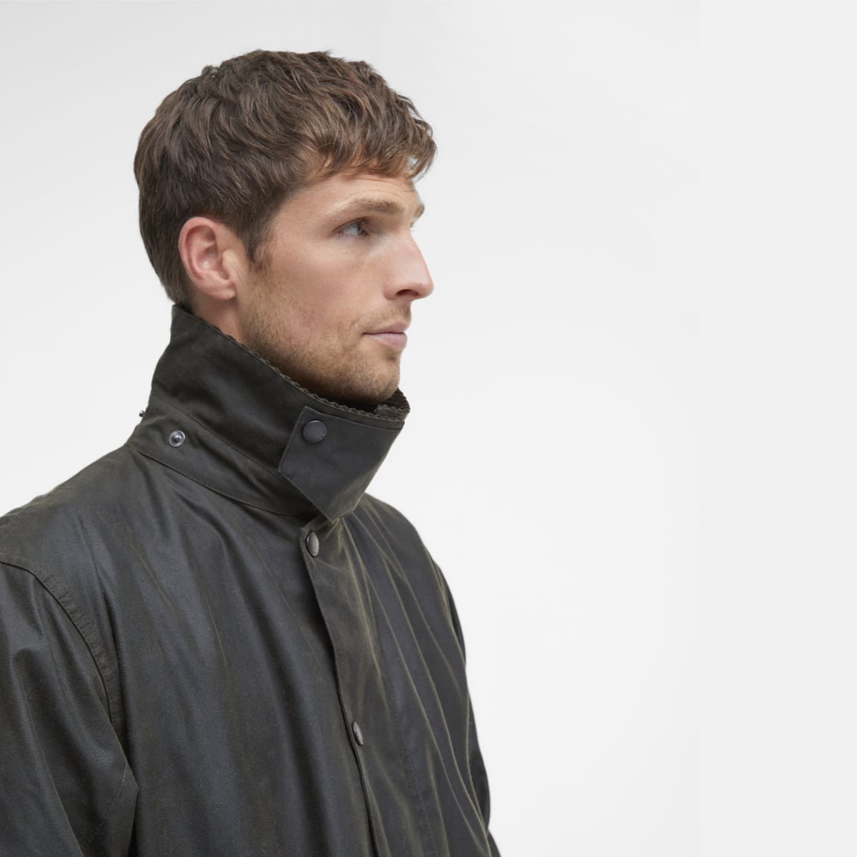 Close-up of corduroy collar