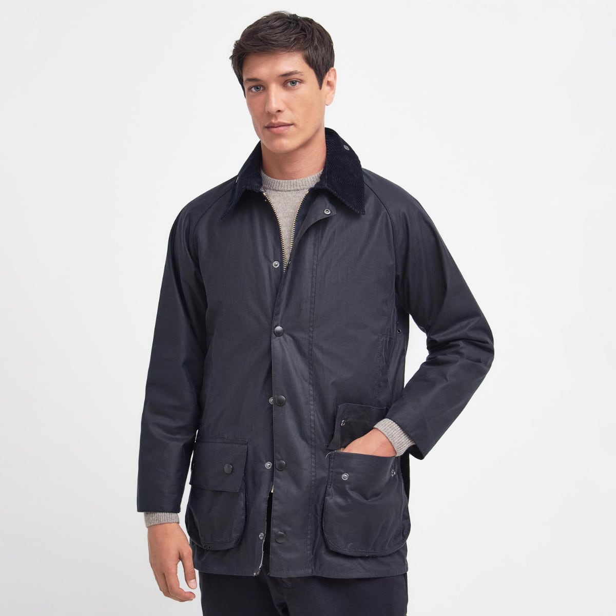 Barbour Beaufort Men's Waxed Jacket | Navy