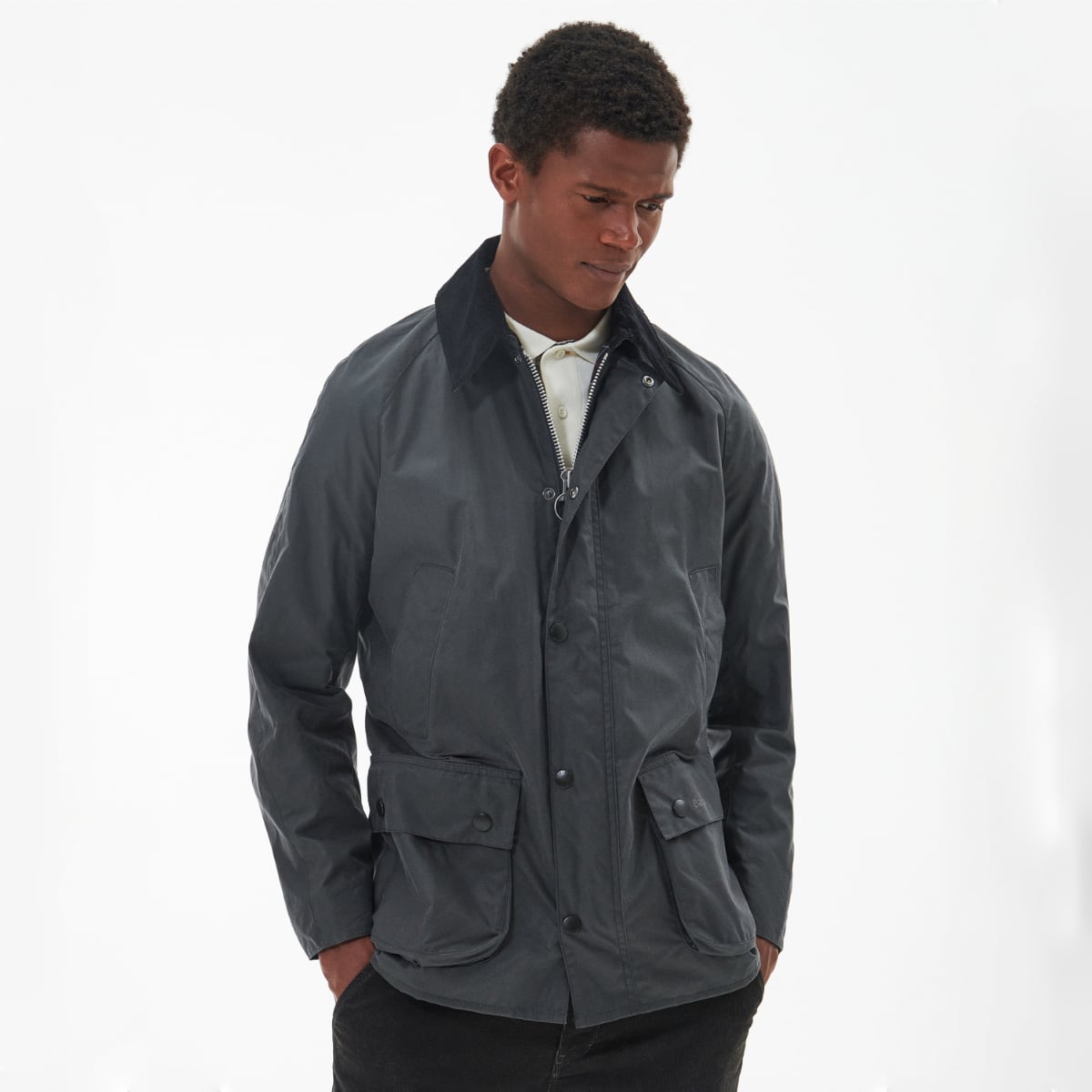 Buy the Barbour Ashby Waxed Jacket Grey Allweathers UK