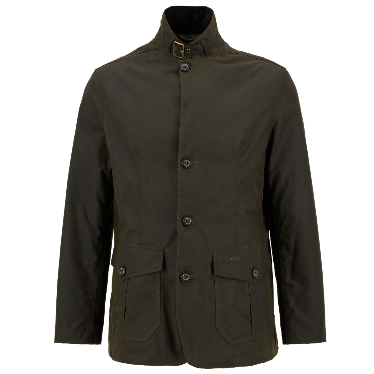 Front view of Barbour Lutz wax jacket