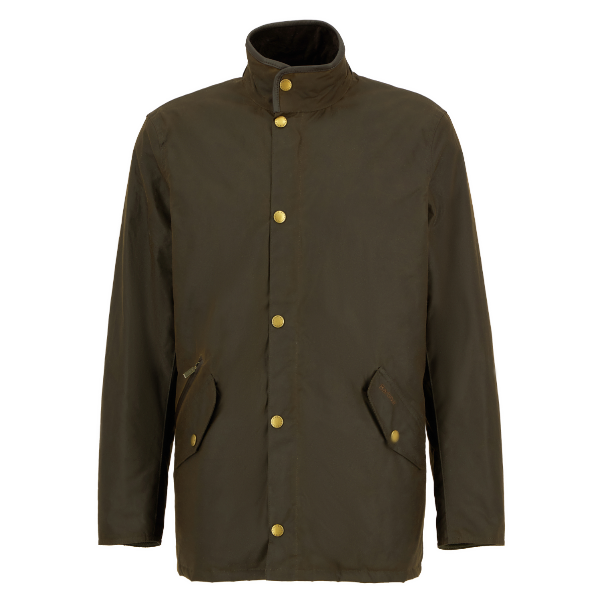 Barbour Prestbury Men’s Wax Jacket in Olive – front view