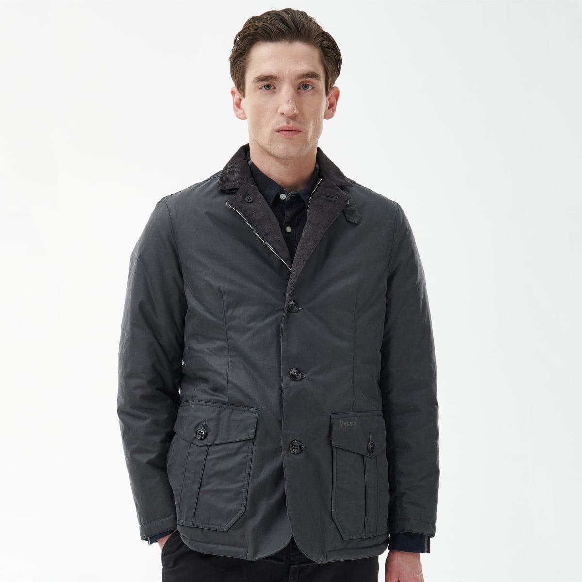 Barbour Winter Lutz Men's Waxed Jacket | Grey