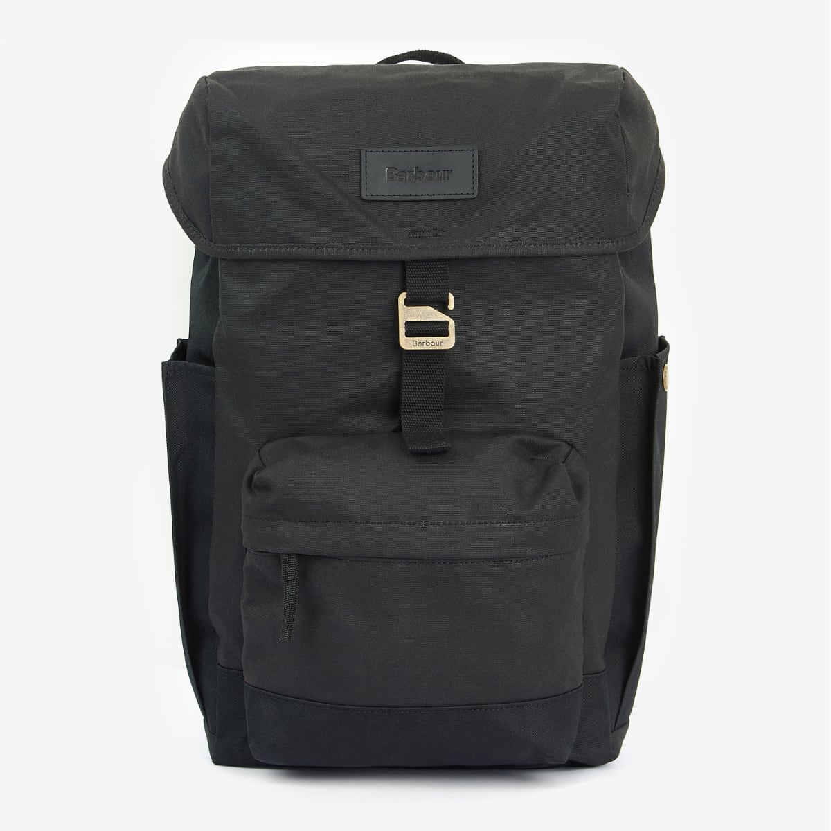 barbour-essential-wax-backpack-black-front-view