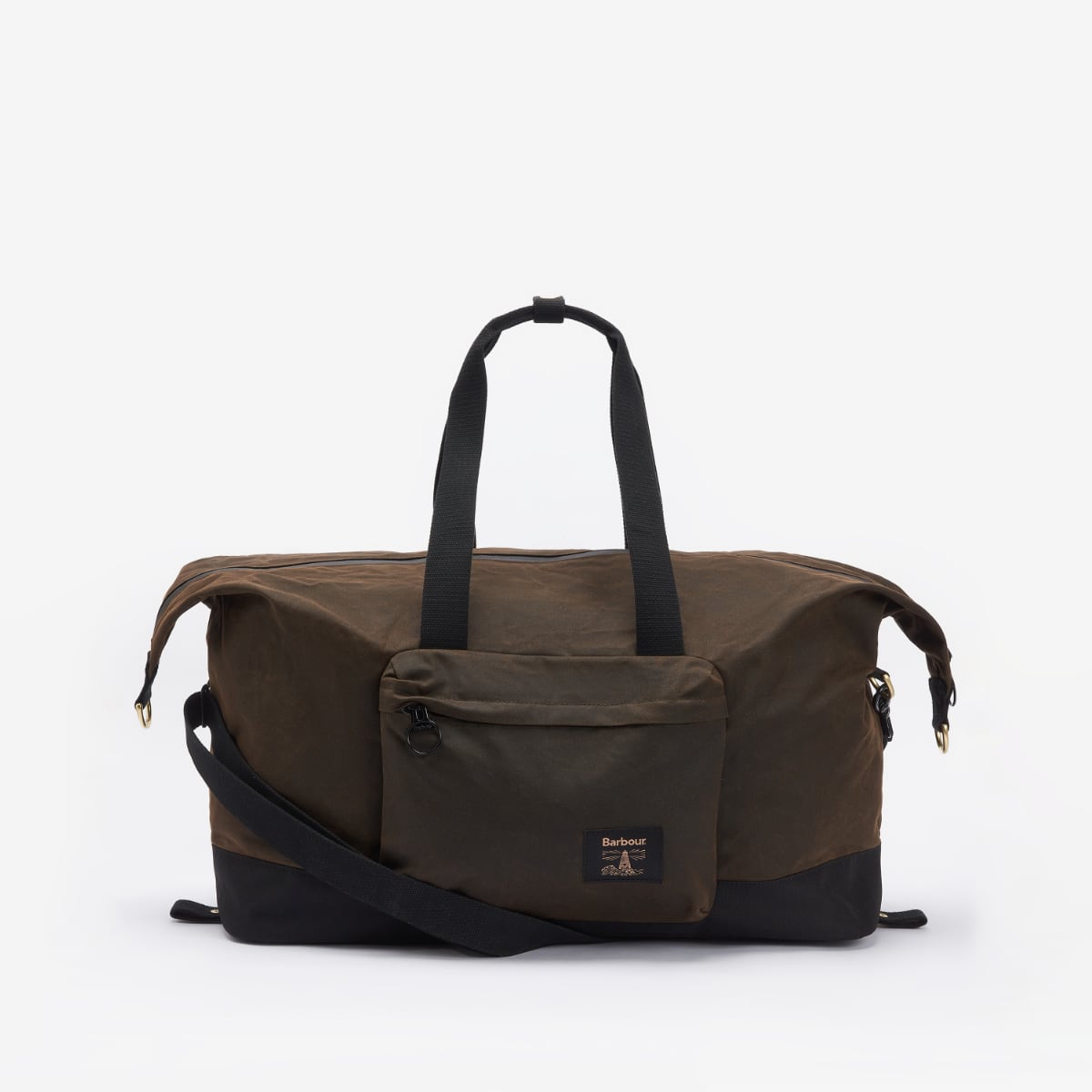 Barbour Field Wax Holdall in olive - front angle