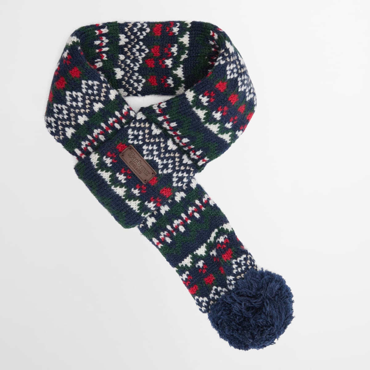 Barbour Marlow Fair Isle Dog Scarf | Navy Festive