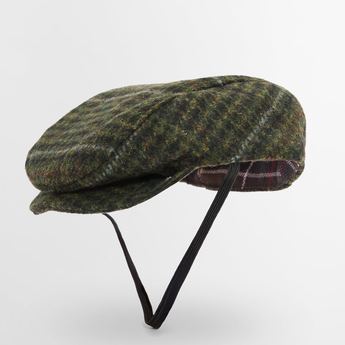 Barbour Wilkin Dog Flat Cap | Olive Check
