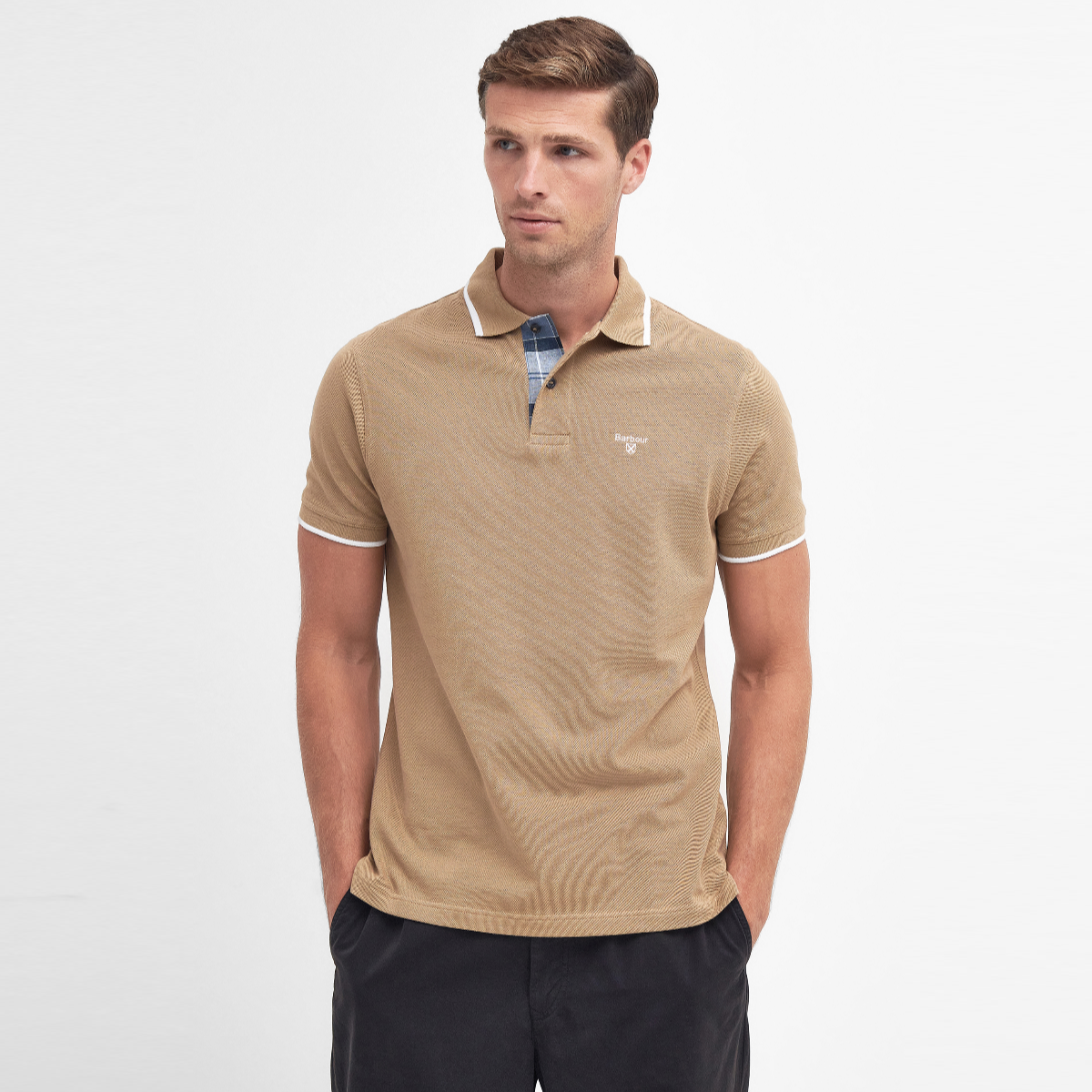 Barbour Men's Easington Polo Shirt | Military Brown