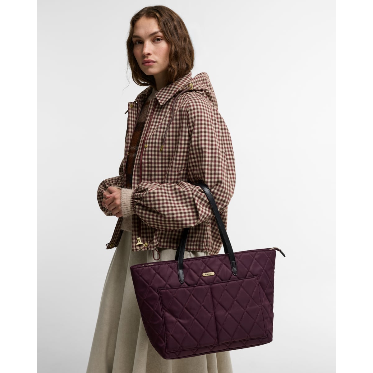 Barbour Quilted Tote Bag | Fig