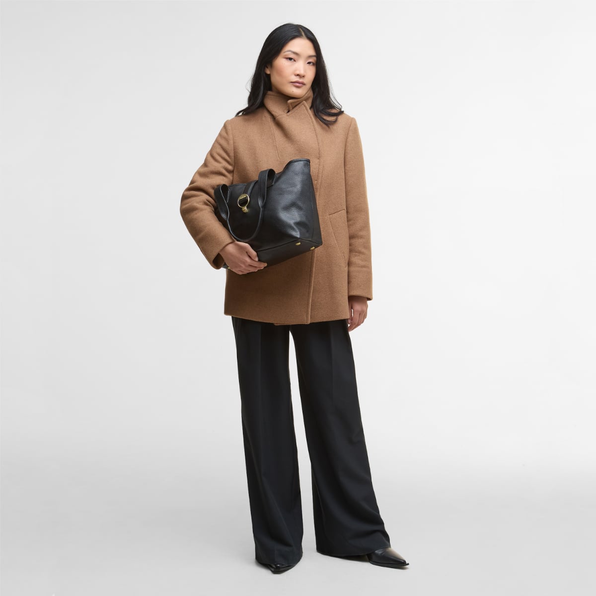 Barbour Alder Leather Tote Bag | Black