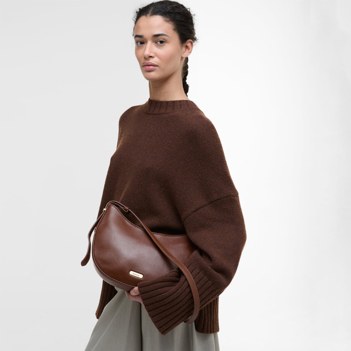 Barbour Sorrel Leather Sling Shoulder Bag | Brown