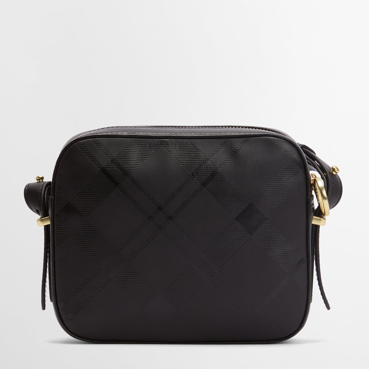 Barbour Daphne crossbody bag in black leather featuring a diamond quilted pattern and gold hardware