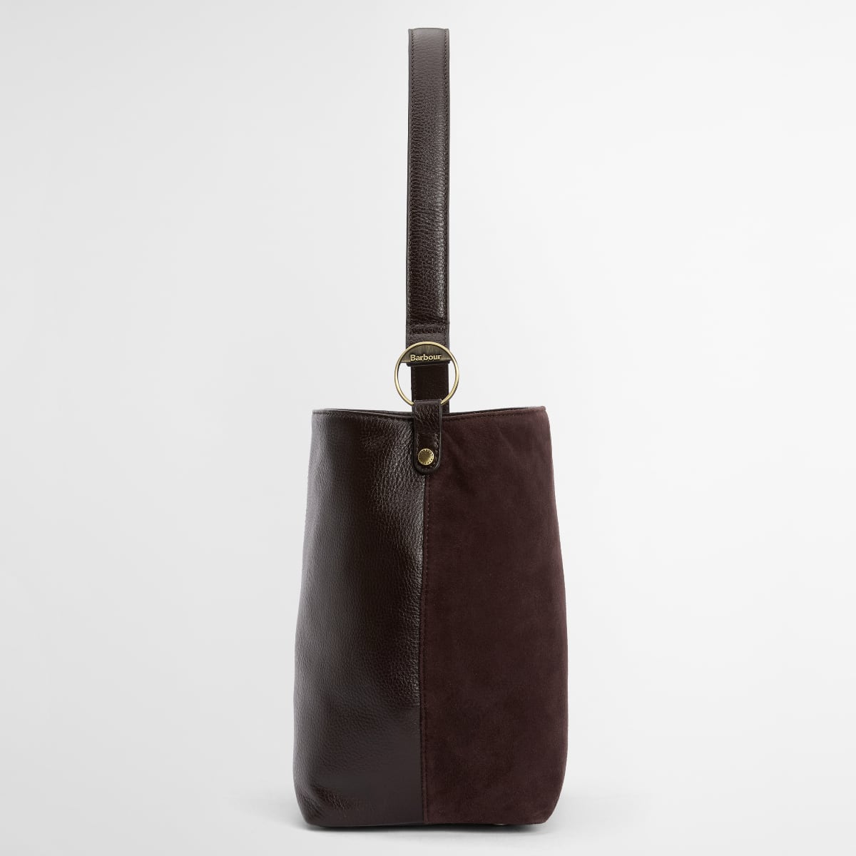 Barbour Cedar Large Suede Bucket Bag | Brown
