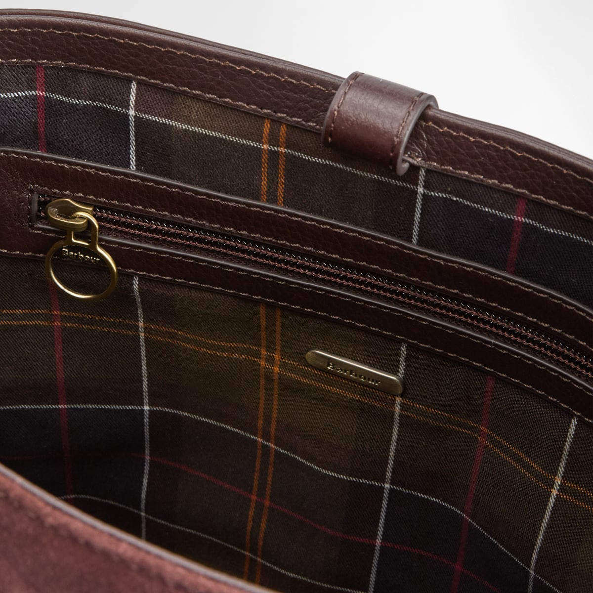 Barbour Cedar Large Suede Bucket Bag | Brown