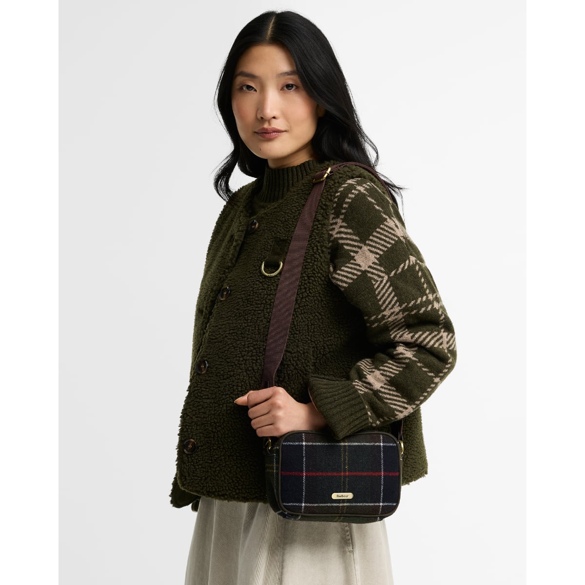 Barbour Contin Mini Crossbody Bag | Classic Tartan