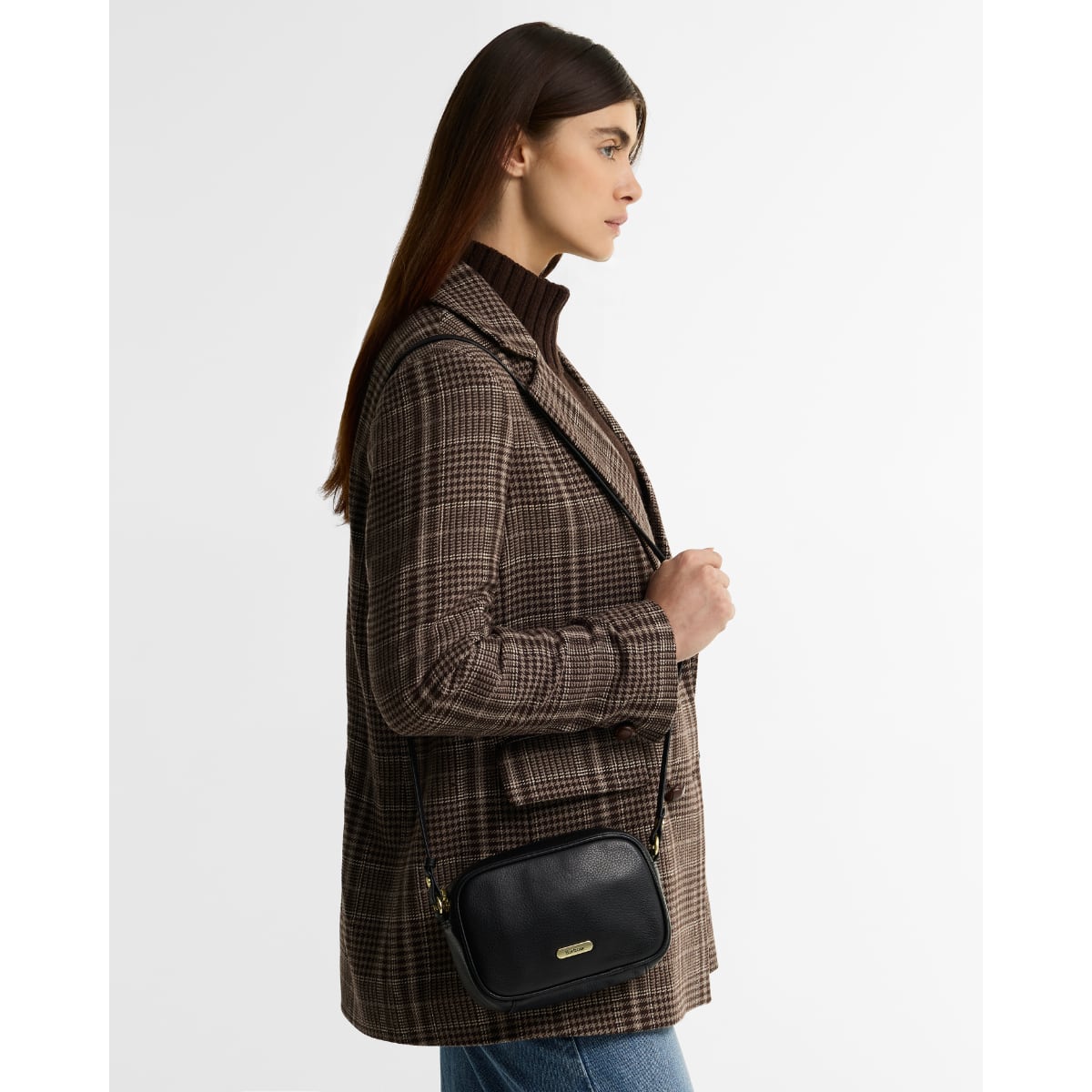 Barbour Daphne Mini Leather Crossbody Bag | Black
