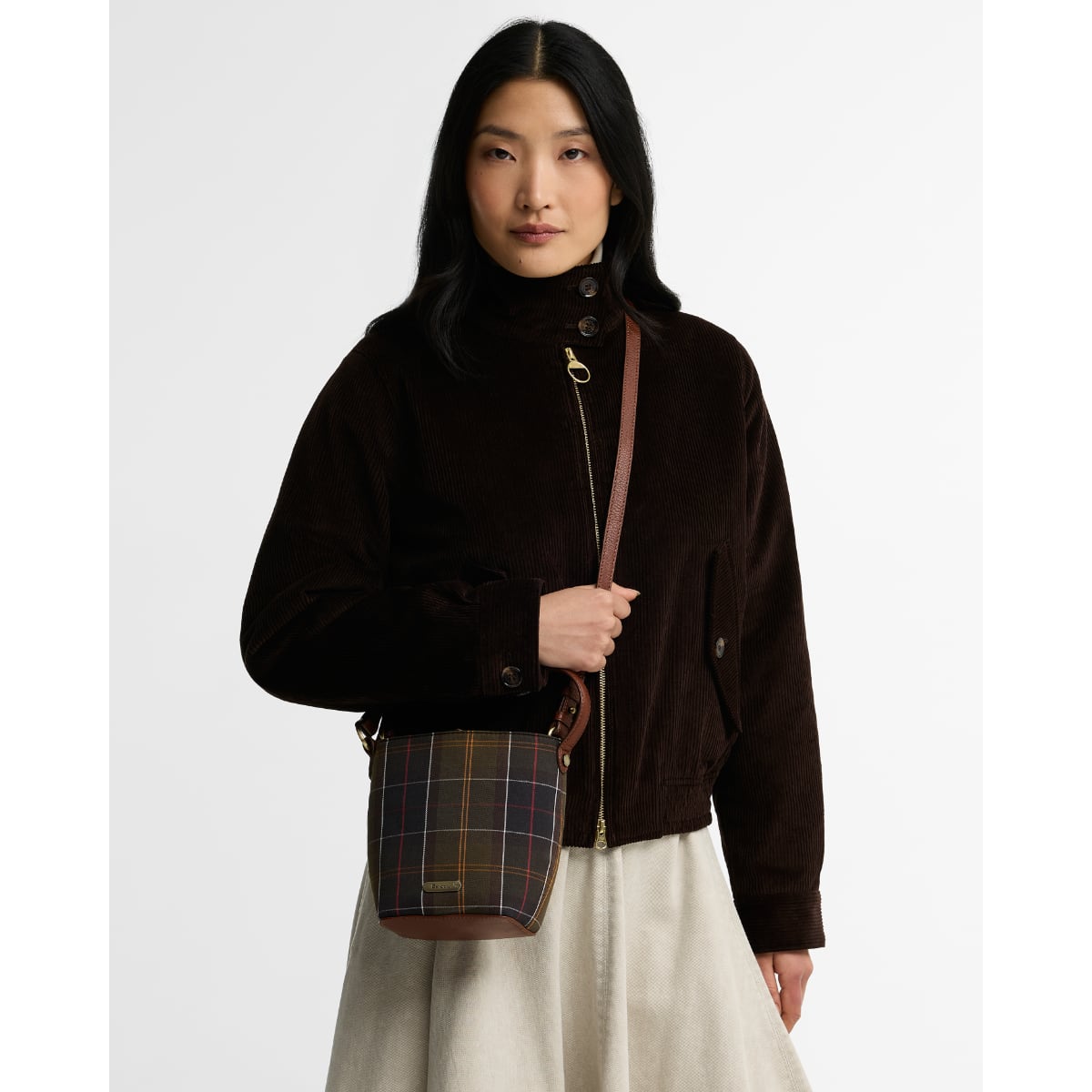 Barbour Cedar Mini Tartan Bucket Bag | Classic Tartan